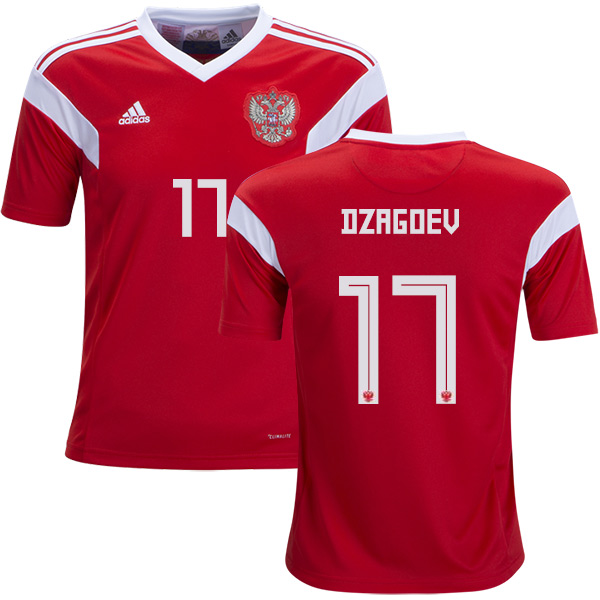 Russia #17 Dzagoev Home Kid Soccer Country Jersey - Click Image to Close